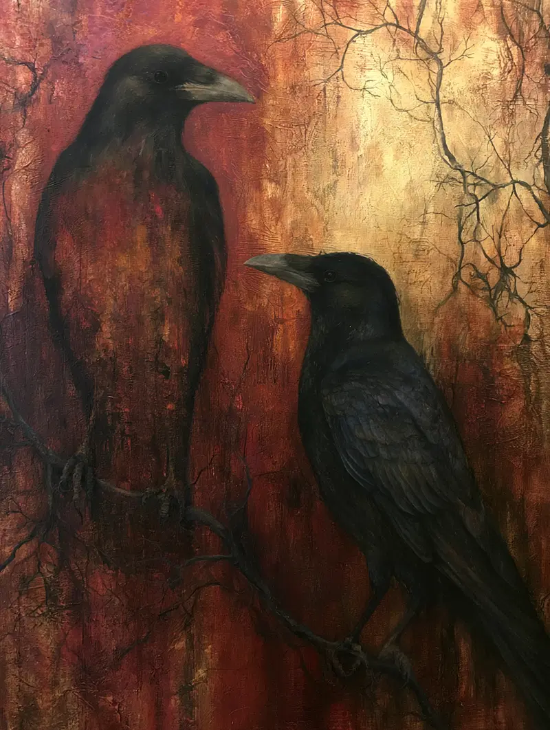 The Duality of the Great Crow in Abstract Reality Painting