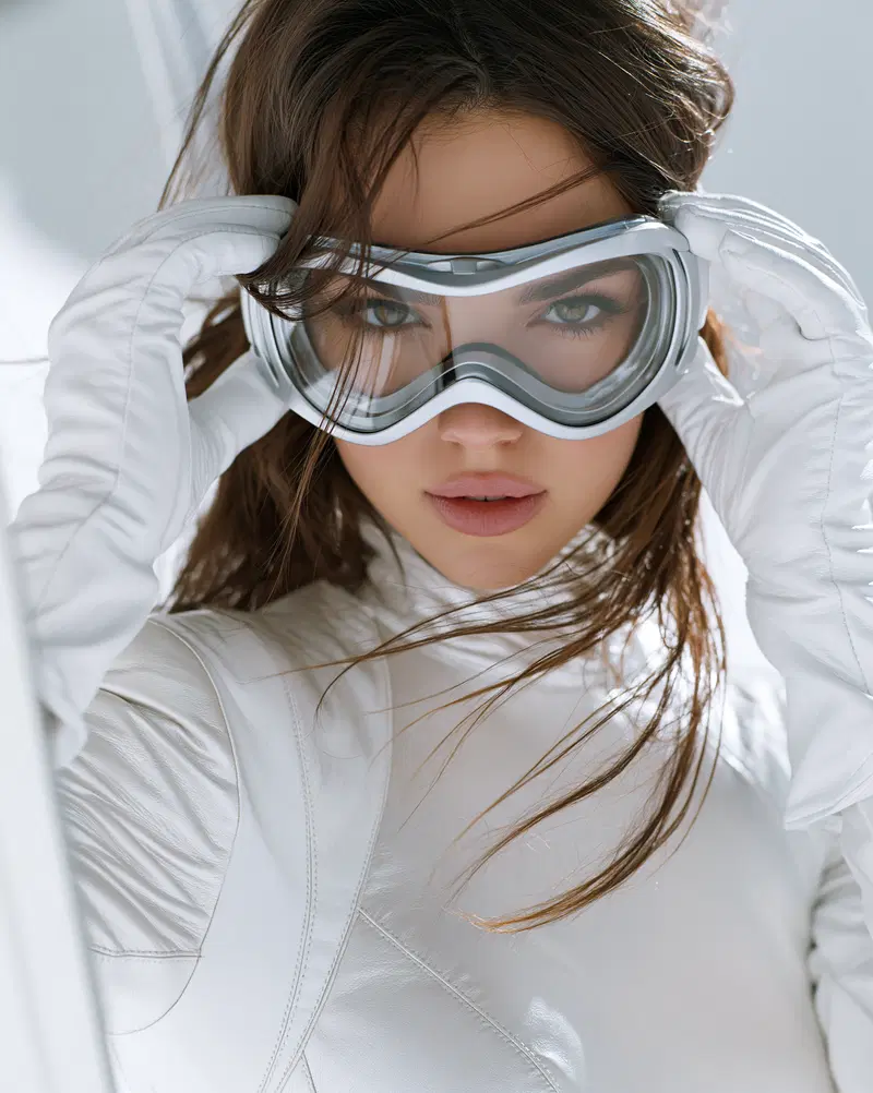 Elegant Winter Fashion Portrait in Alpine Setting