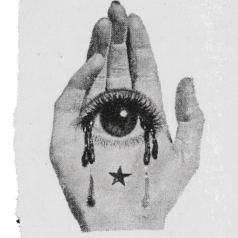 Eerie Antique Illustration of a Palm with an Eye and Star