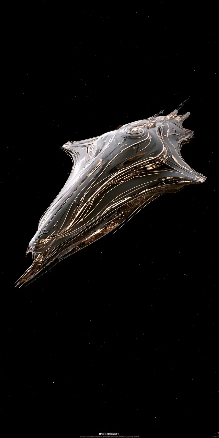 Sleek Sci-Fi Starship Design Set Against a Vast Starry Sky